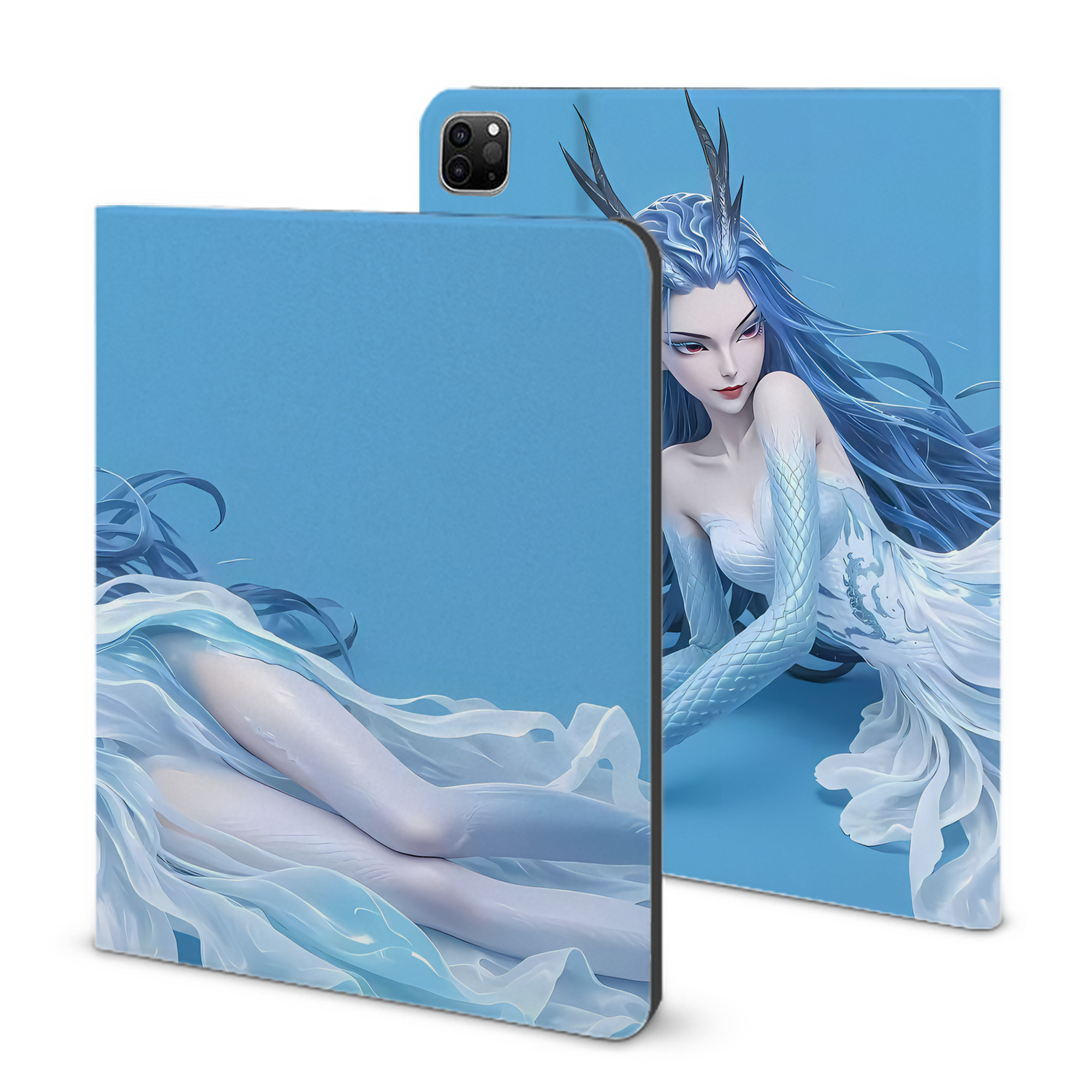 （画像用） Ne Zha 2 ナタ 魔童の大暴れ IPad ケース ブック型 PUレザー TPU 耐衝撃 軽量 薄型 ペン収納なし 全面保護 IPad 各モデル対応